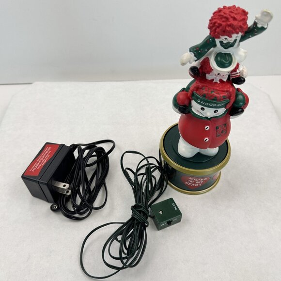 Vintage 1998 Mr Christmas Raggedy Ann & Andy Snowden Twirling Table Top Animated - Picture 6 of 13